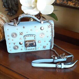 Blue Leather Crossbody Bag **see description